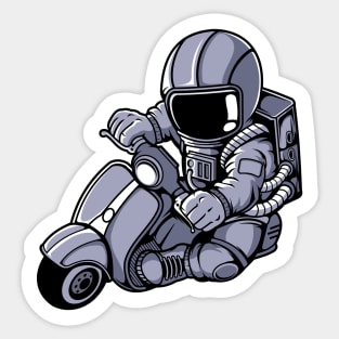 Astronaut Scooter Sticker